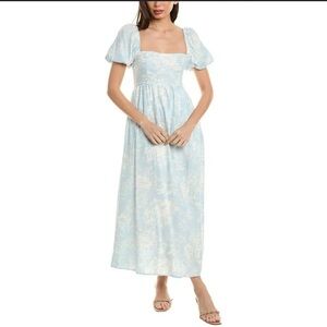 OPT baby blue linen blend dress (with pockets!) worn once M